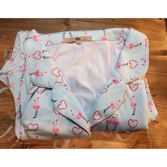 My Danielle Pajamas Set Womens Size 2X Christmas Candy‎ Canes & Pink Flamingos - Picture 10 of 10